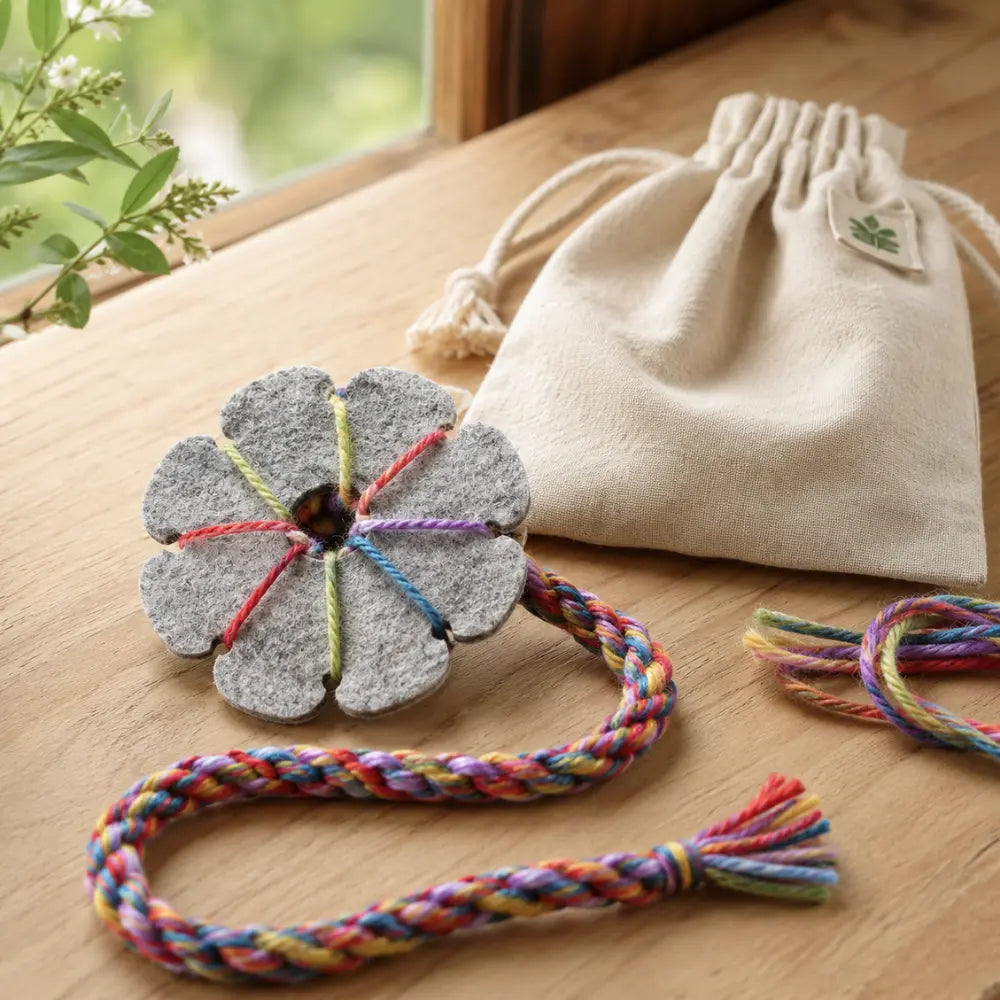 Wool Felt Kumihimo Braiding Star – Pre-Knitting Craft