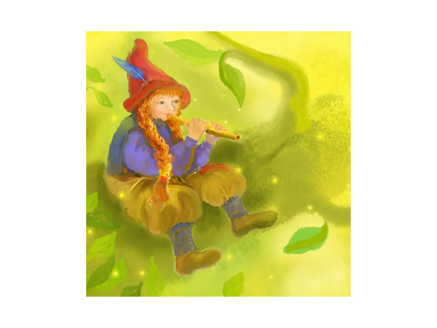 Wren Gnome Art Notecard by Sieglinde De Francesca