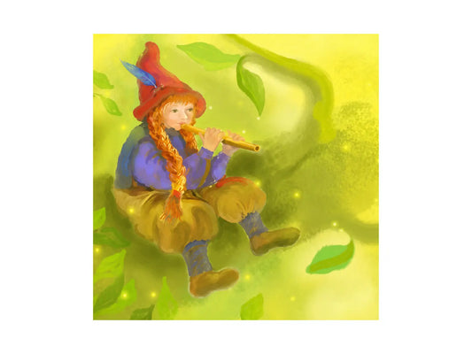 Wren Gnome Art Notecard by Sieglinde De Francesca