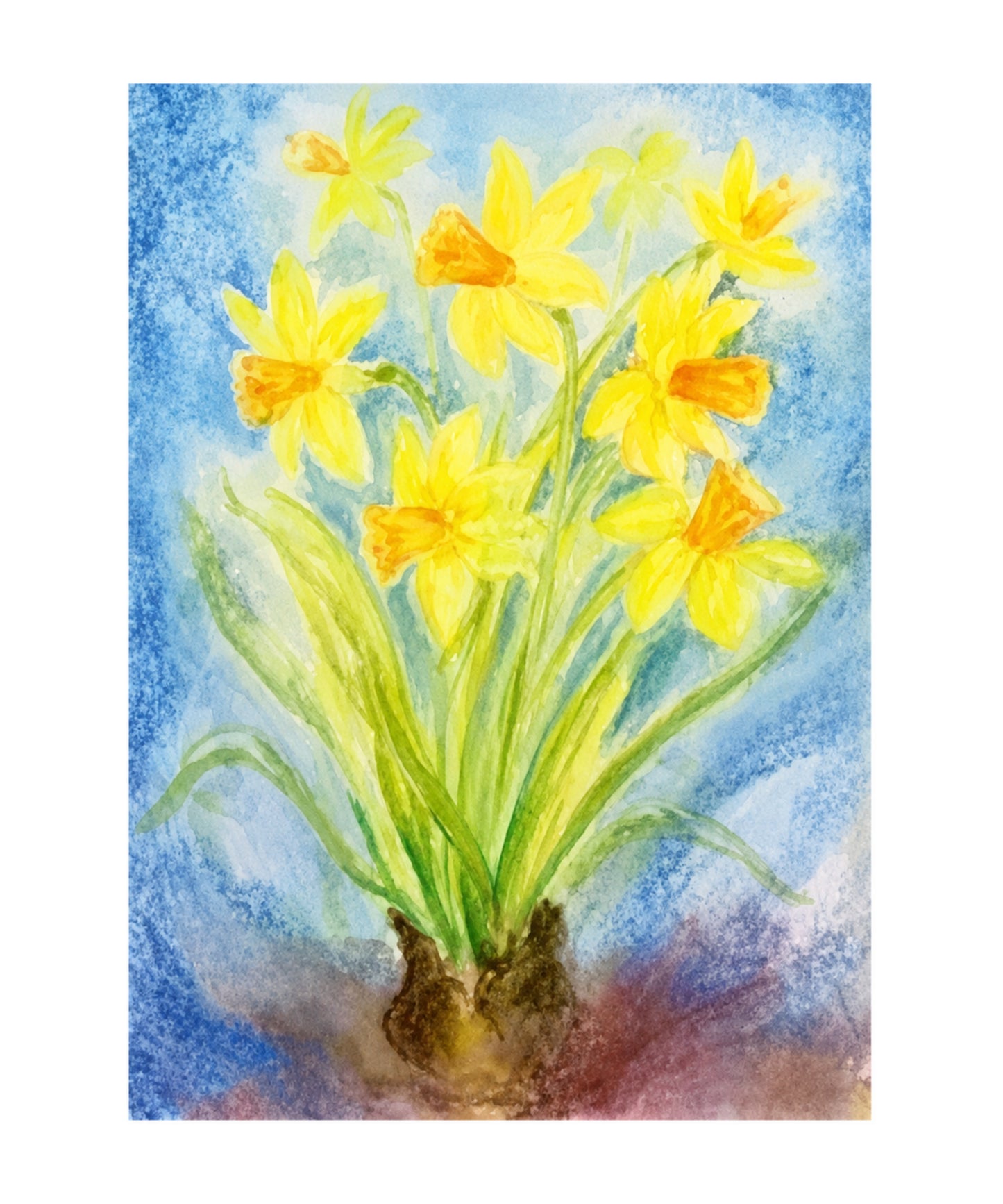 Yellow Daffodils postcard by Marjan van Zeyl