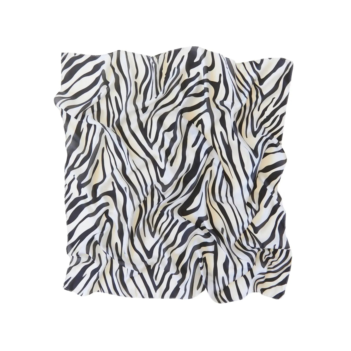 35-inch Sarah's Silks Zebra Playsilk with black and white stripes in 100% mulberry silk