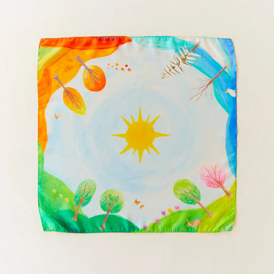 Around the World Mini Playsilk Showing the four seasons