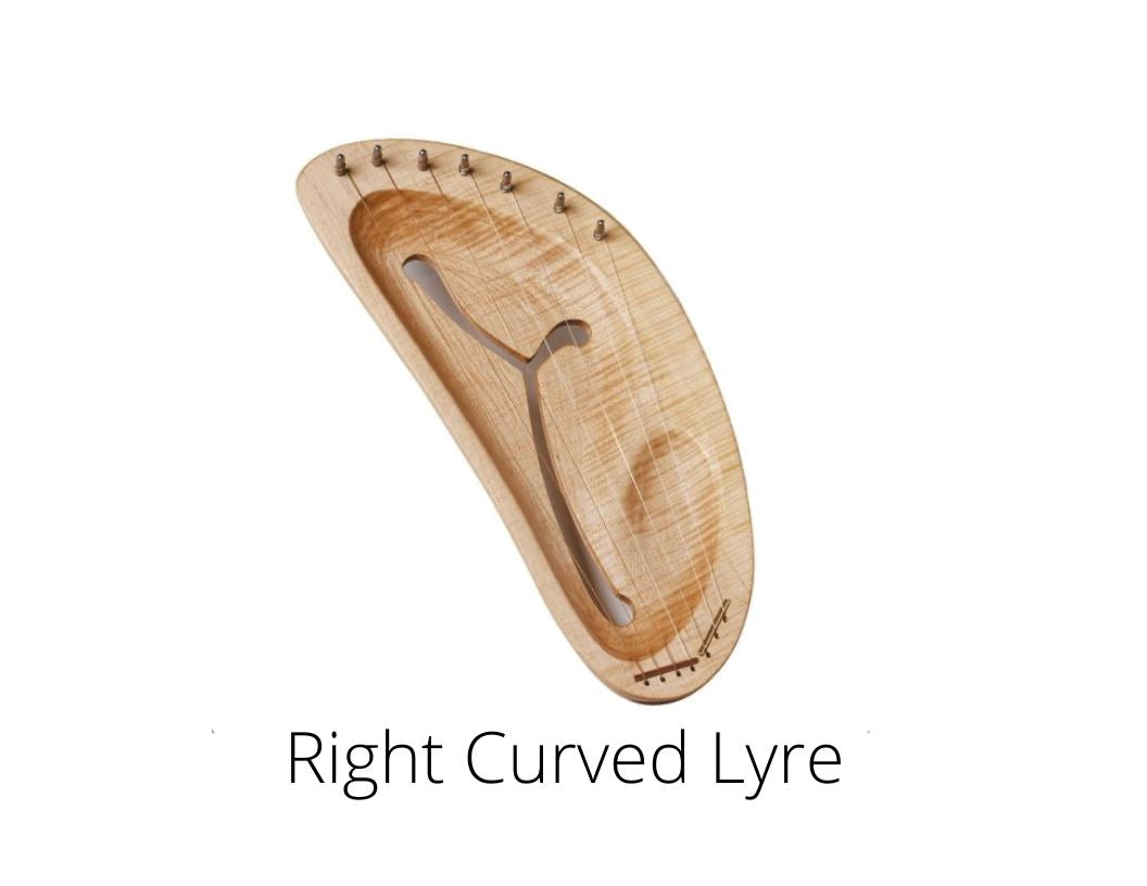 Auris 7-String Set for the Curved Lyre & Harp  Right Curved Lyre on a white background