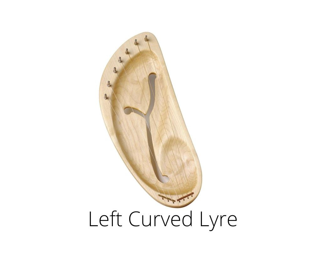 Auris 7-String Set for the Curved Lyre & Harp left curved lyre on a white background