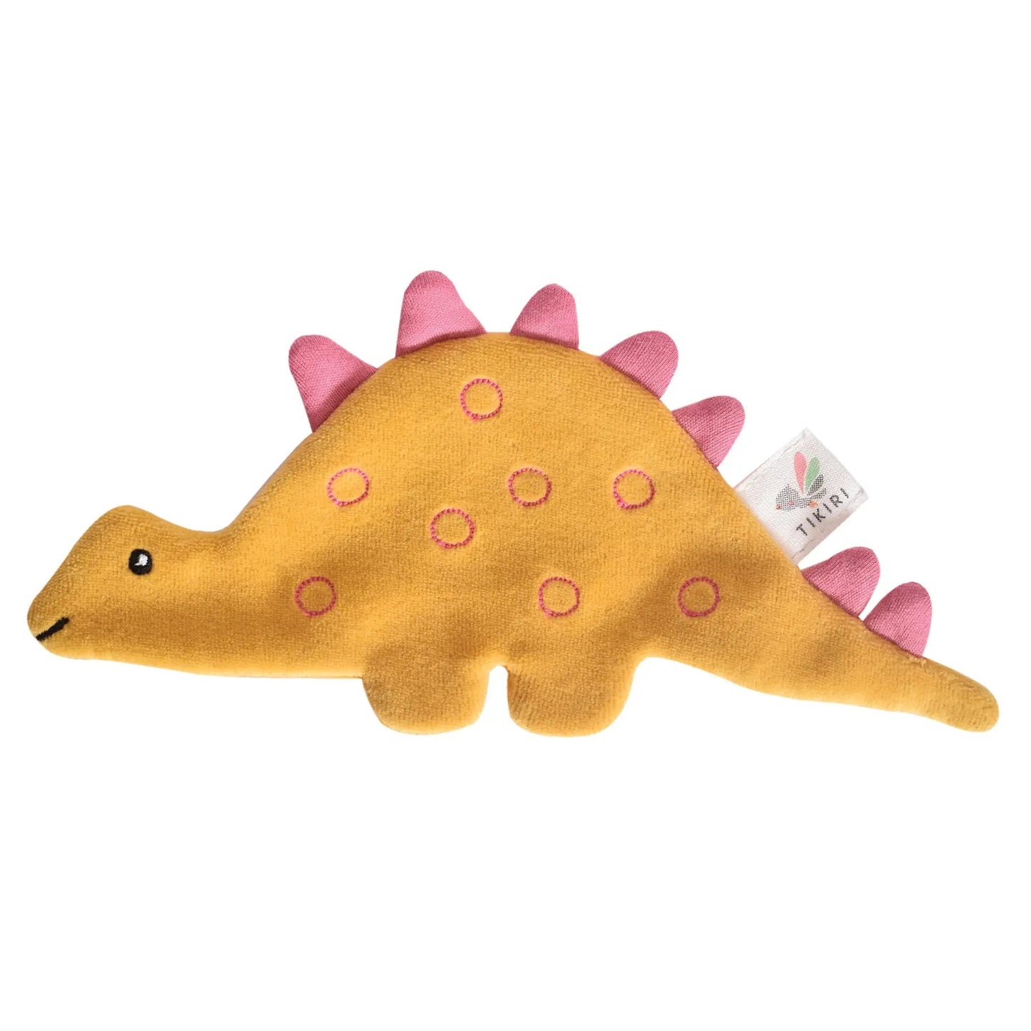 Baby Toy - Organic Crinkle Paper Yellow and PInk Stegosaurus