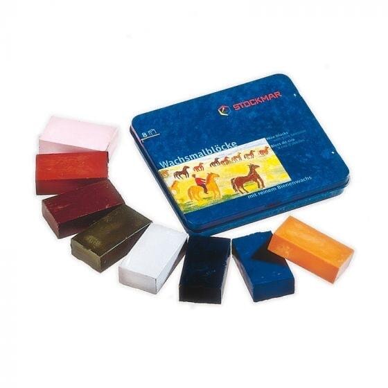 Stockmar beeswax block crayons supplementary color set with tin and individual crayons