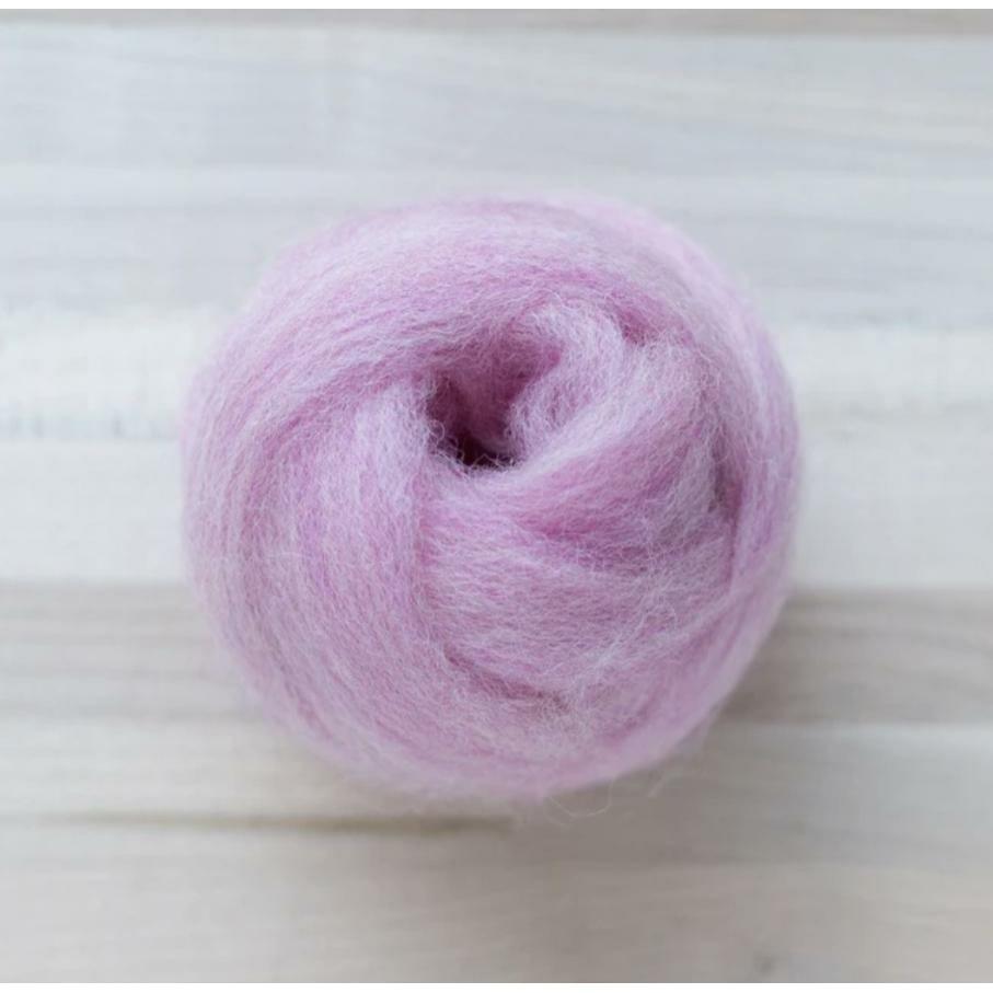 knot of bubblegum pink wool roving by Felted Sky for dry needle felting and wrapping