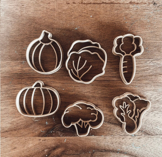 Dough Cutters, Mini Vegetable Set for Play Dough - Alder & Alouette