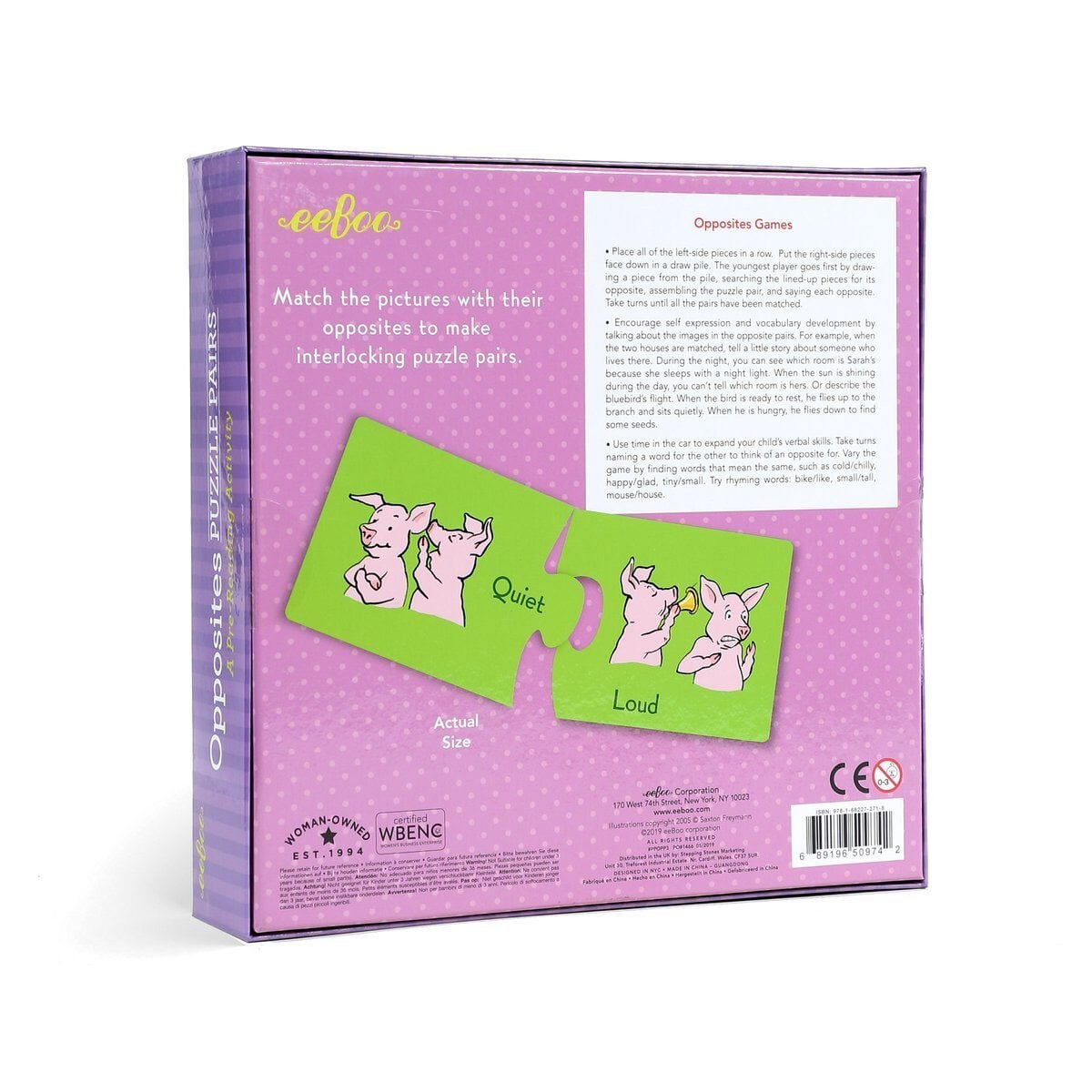 eeBoo Opposites Puzzle Pairs, Word Play - Alder & Alouette