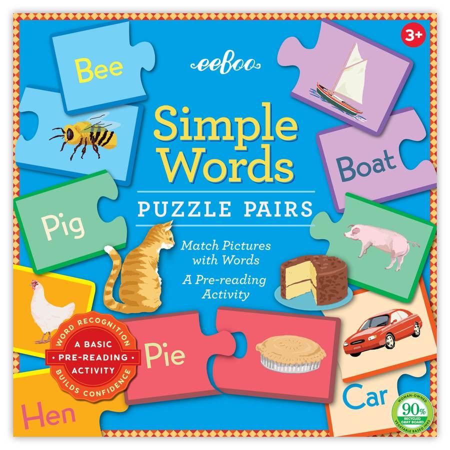 eeBoo Simple Words Puzzle Pairs | Educational Game