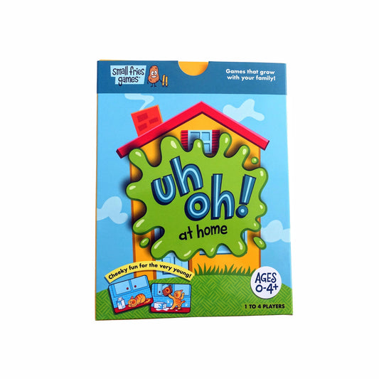 First Game:  Uh Oh! At Home box cover on white background