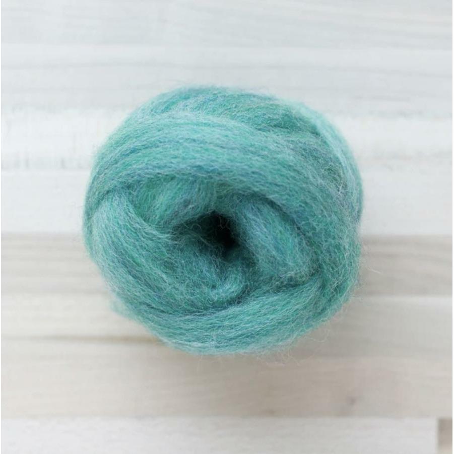 knot of juniper green wool roving by Felted Sky for dry needle felting and wrapping
