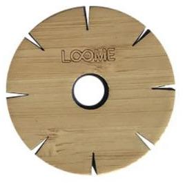 Loome wooden kumihimo maker disk top view showing braiding slots for cord making