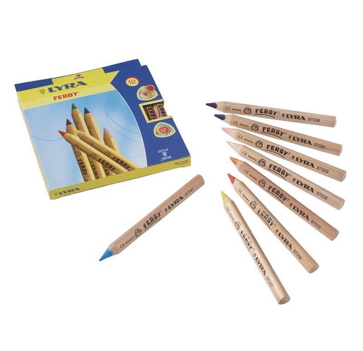 Lyra Ferby, Triangular, Unlacquered, Color Pencils outside the box