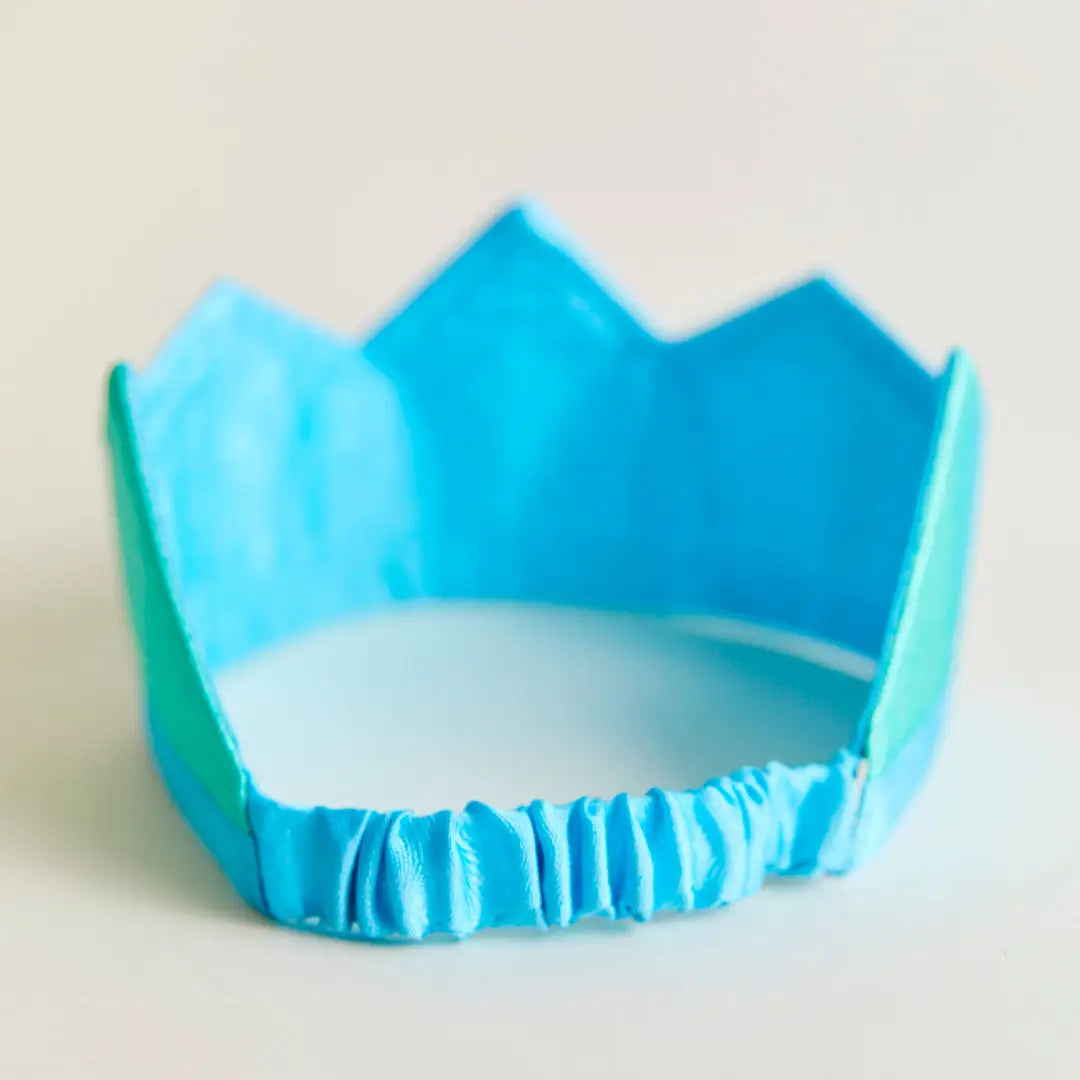 Mermaid Blue Silk Birthday Crown and Dress Up - Alder & Alouette