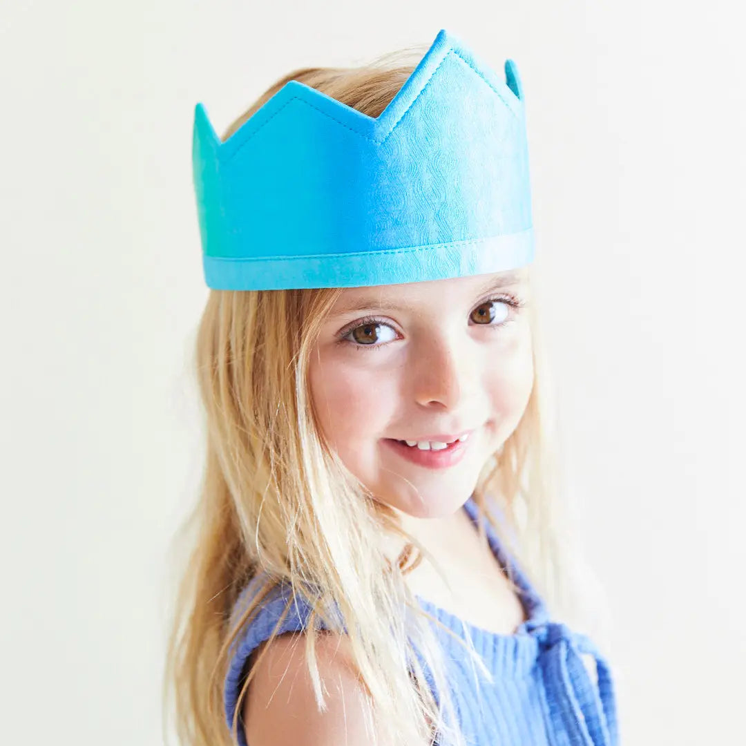 Mermaid Blue Silk Birthday Crown and Dress Up - Alder & Alouette