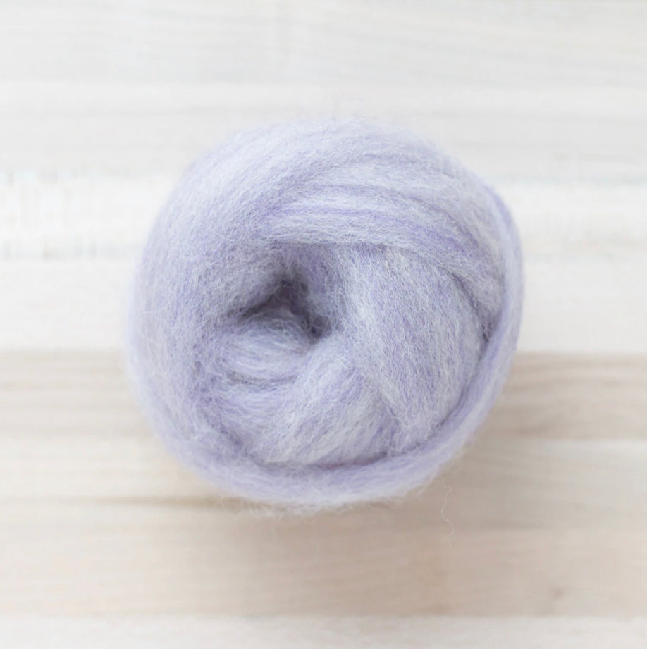 knot of bing light purple wool roving by Felted Sky for dry needle felting and wrapping