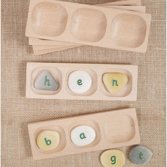Pebble Word Building and Sorting Trays