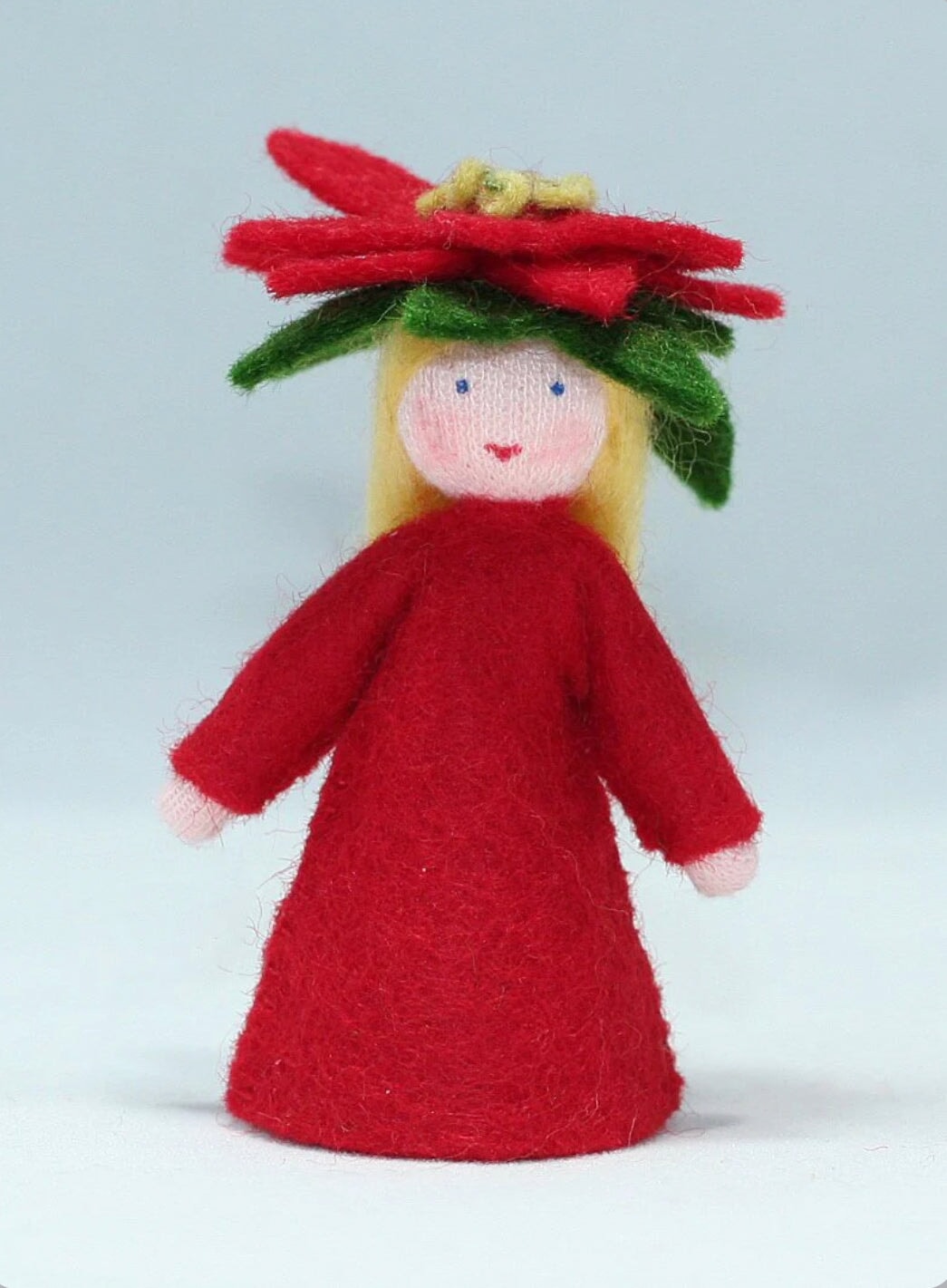 Poinsettia Flower Fairy Doll by Ambrosius with Blonde Hair