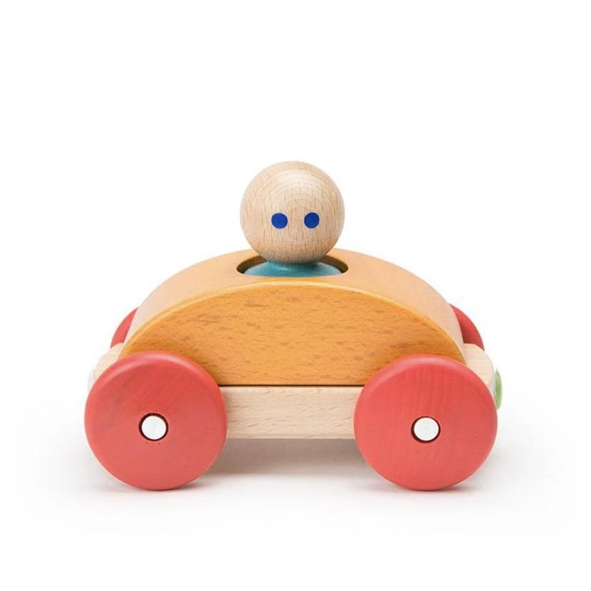 Golden Yellow and Red Tegu Magnetic Wooden Push Car