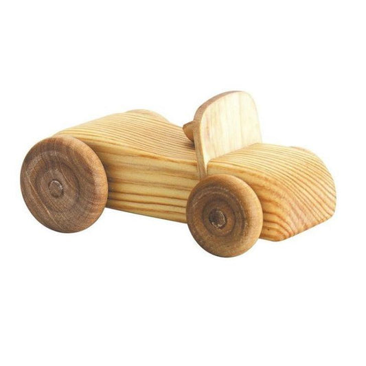 Debresk wooden toy convertible car on white background