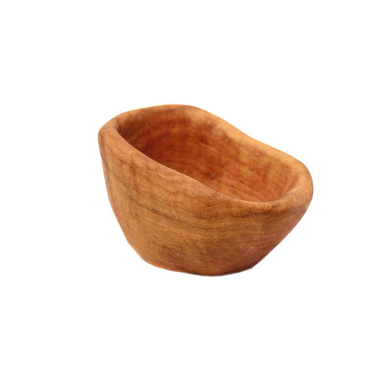 Wooden play bowl, Olive Wood Pretend Doll or Play Kitchen Bowl
